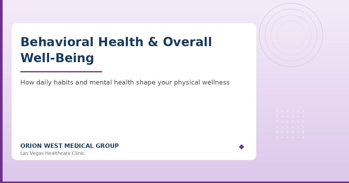 Behavioral health support for well-being