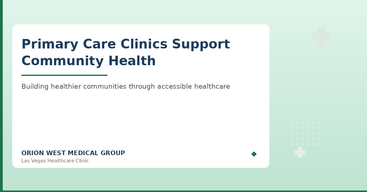 Primary care clinic supporting community health